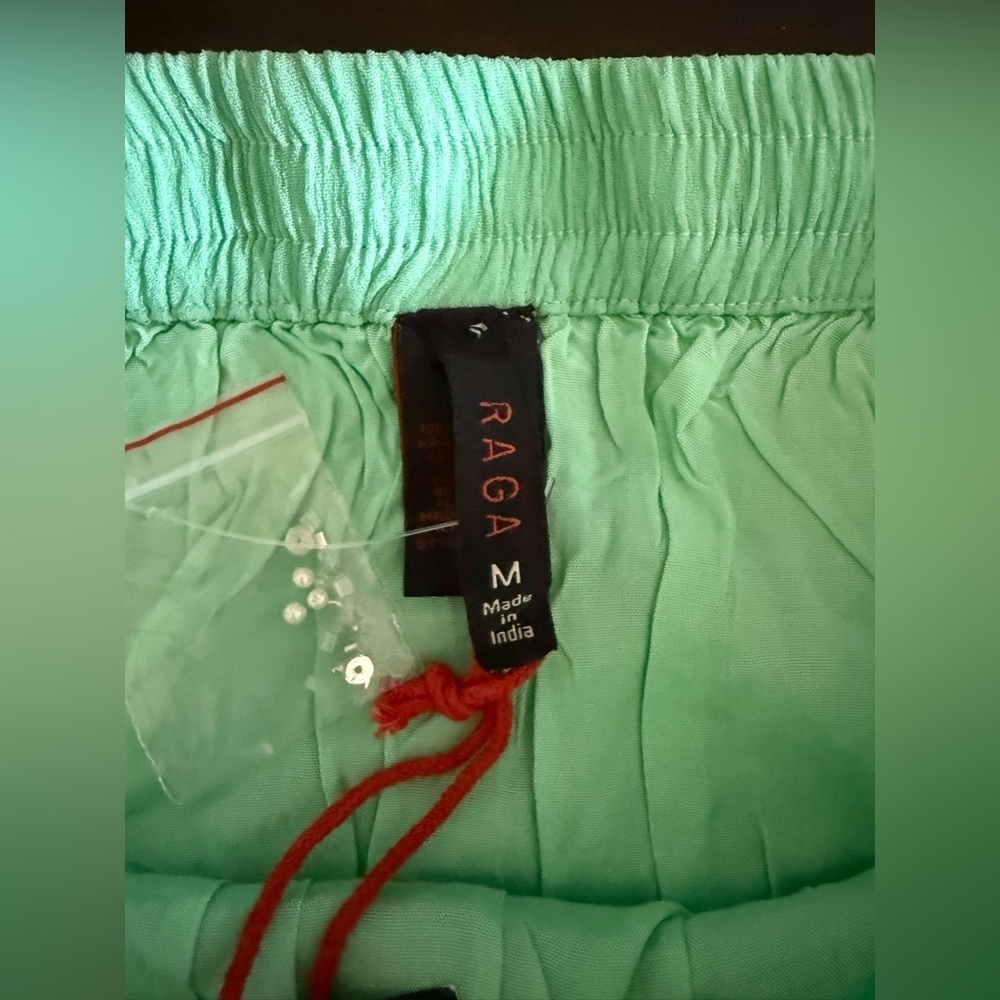 RAGA Anthropology Seafoam Bubble Mini Skirt with Tie Front NEW - Picture 3 of 3